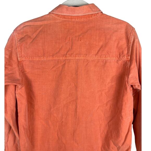 Madewell Casual Brick Orange Long Sleeve Chest Pocket Button Up Shirt Size Small - Picture 9 of 10